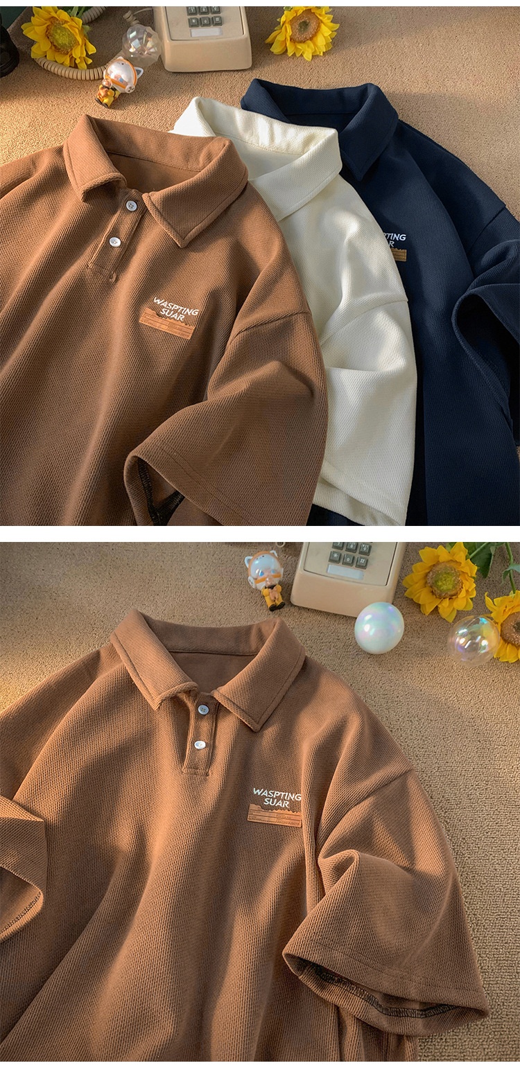 American Retro Polo Shirt Men's Short Sleeve