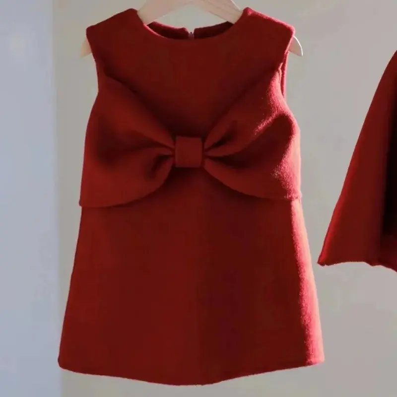 New Year Clothes Red Woolen Suit Children Baby