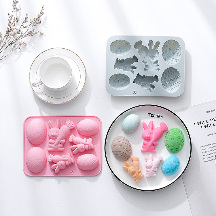 Title 1, 7-piece Bunny Egg Easter Silicone Mold