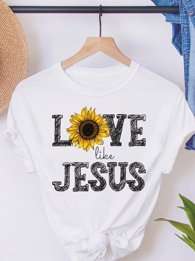 Sunflower Pattern Printed Holiday T-shirt