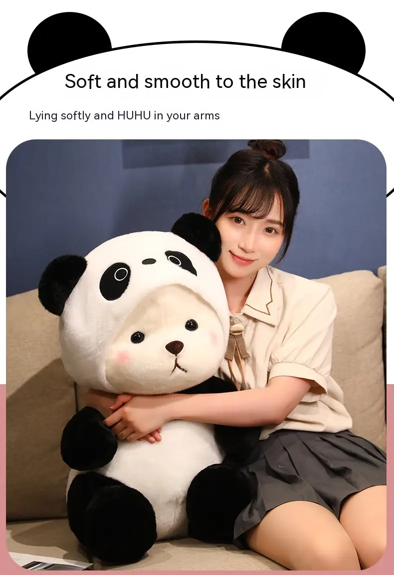 Little Bear Doll Transformation Giant Panda Teddy Plush Toy