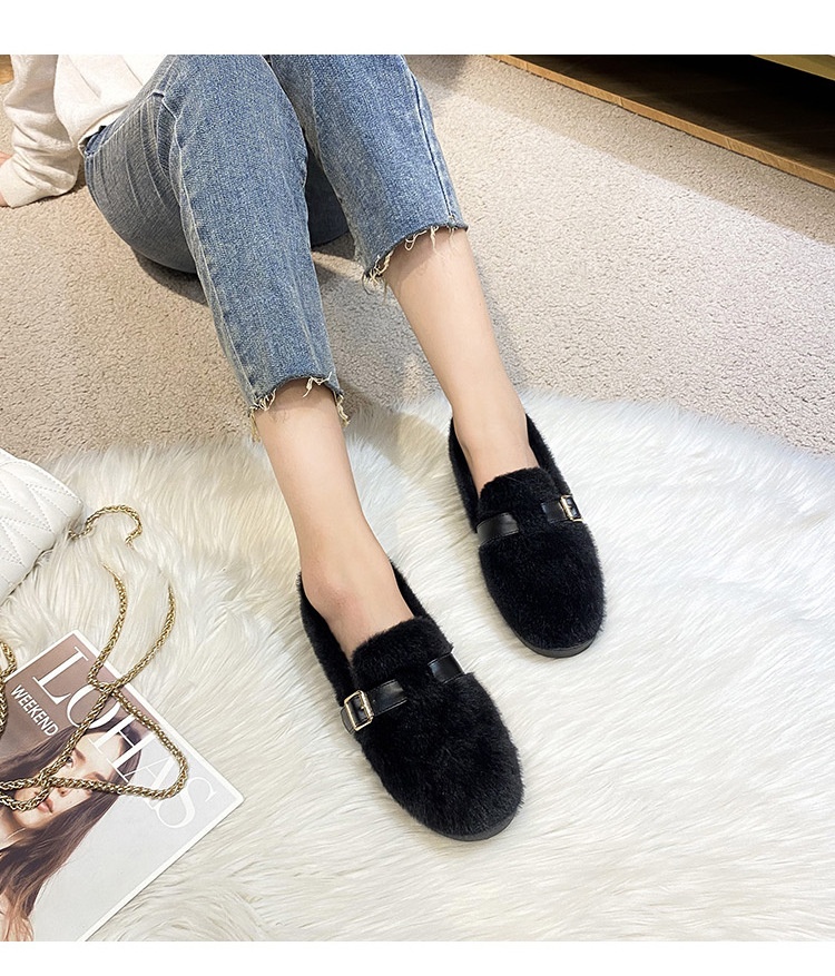 Women's Fleece-lined Platform Lamb Wool Shoes