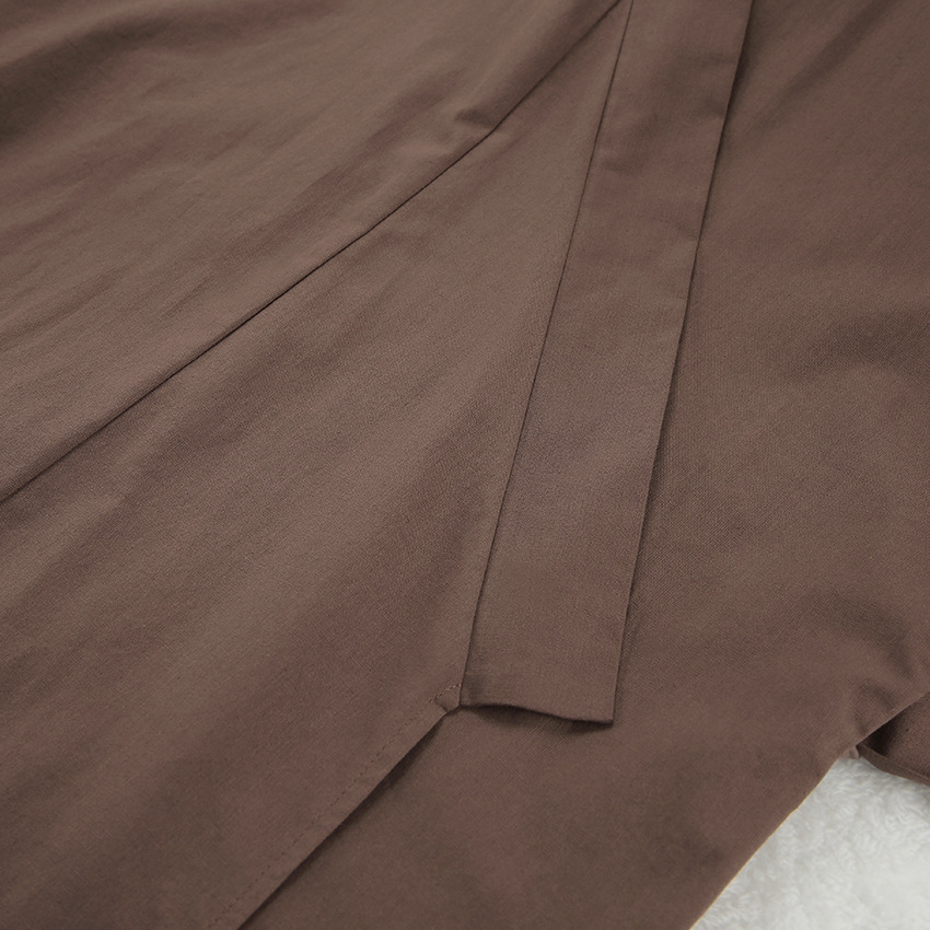 Title 17, Simple Pure Cotton Brown Long Sleeve Nightgown ...