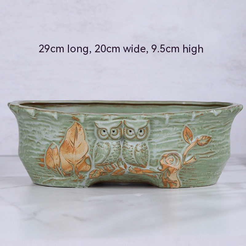 Title 1, Succulent Flower Pot Shallow Mouth Oval Rectang...