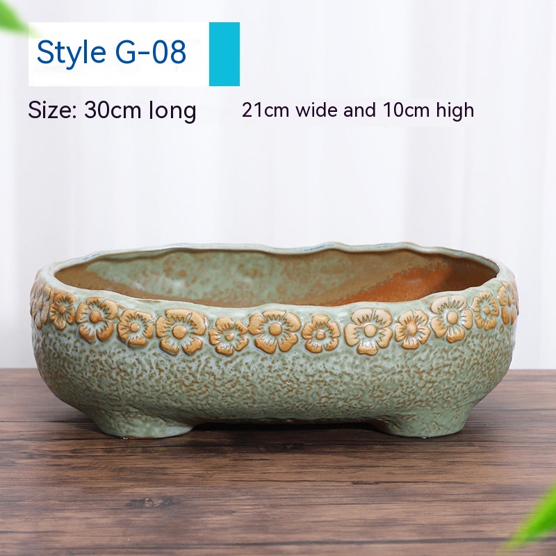 Title 17, Succulent Flower Pot Shallow Mouth Oval Rectang...