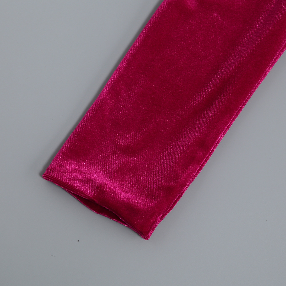 Velvet Round-Neck Long-Sleeve Dress, picture 7 of 9