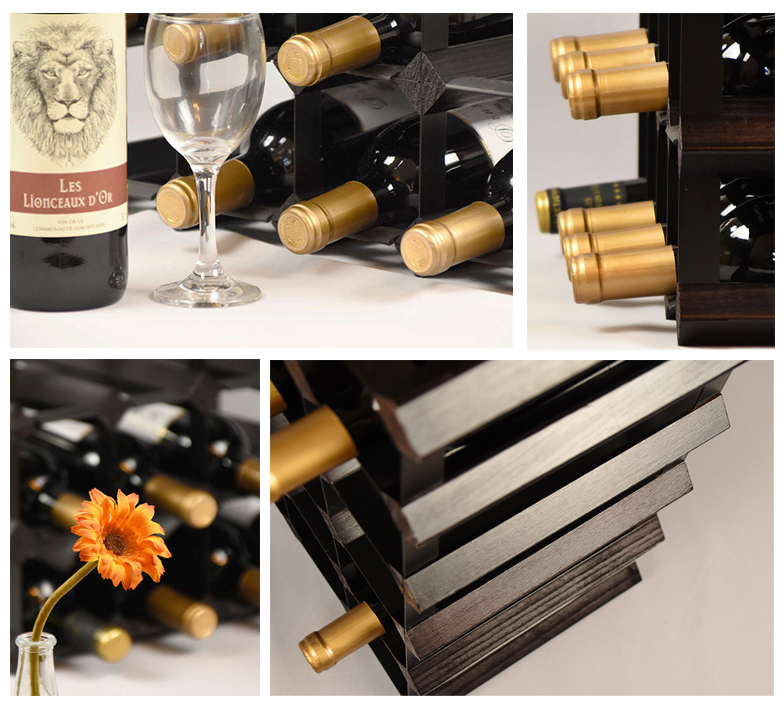 Wooden Red Wine Rack Grid Family Restaurant