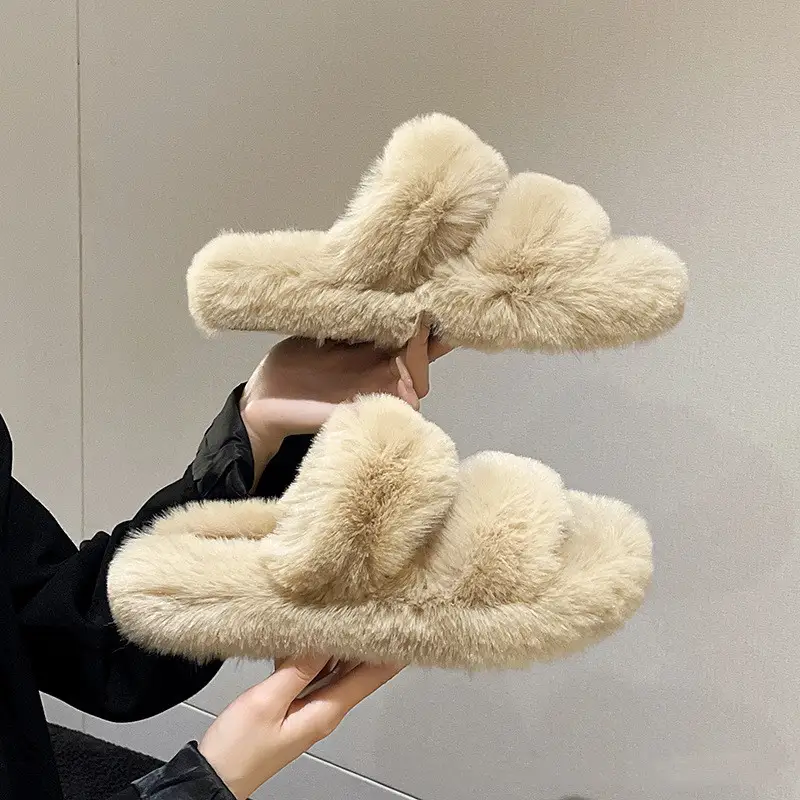 Women's Warm Slugged Bottom Non-slip Plush Slippers
