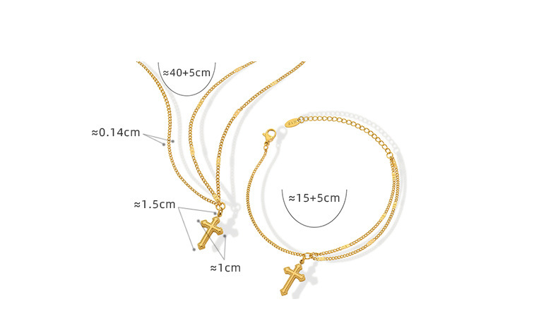Personalized Hip Hop Simple Cross Bracelet Necklace