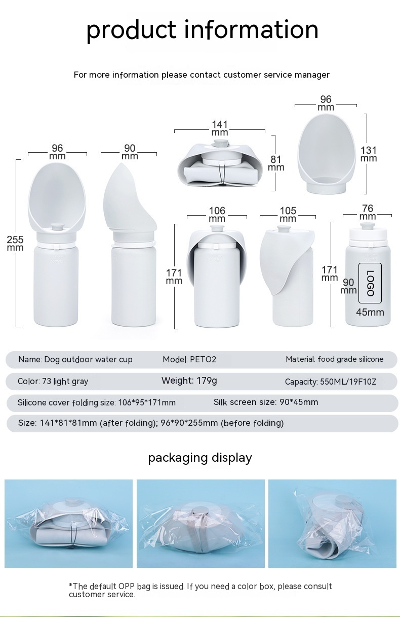 Outdoor Portable Large-capacity Water Cup Silicone Foldable Drinking Water Bottle For Pets