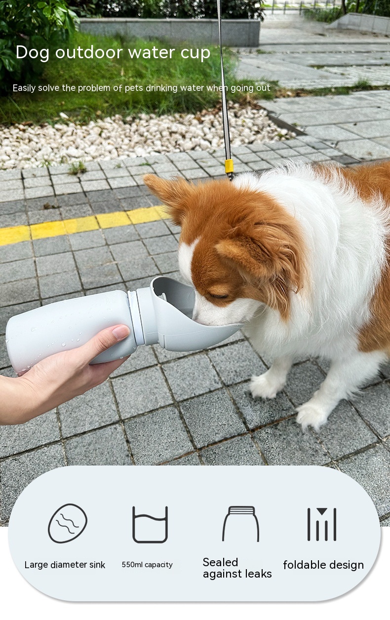 Foldable Silicone Water Bottle - Open