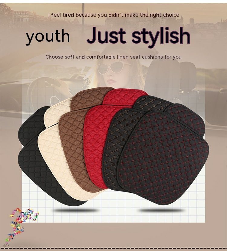 Linen Car Seat Cushion Universal Car Cushion 28