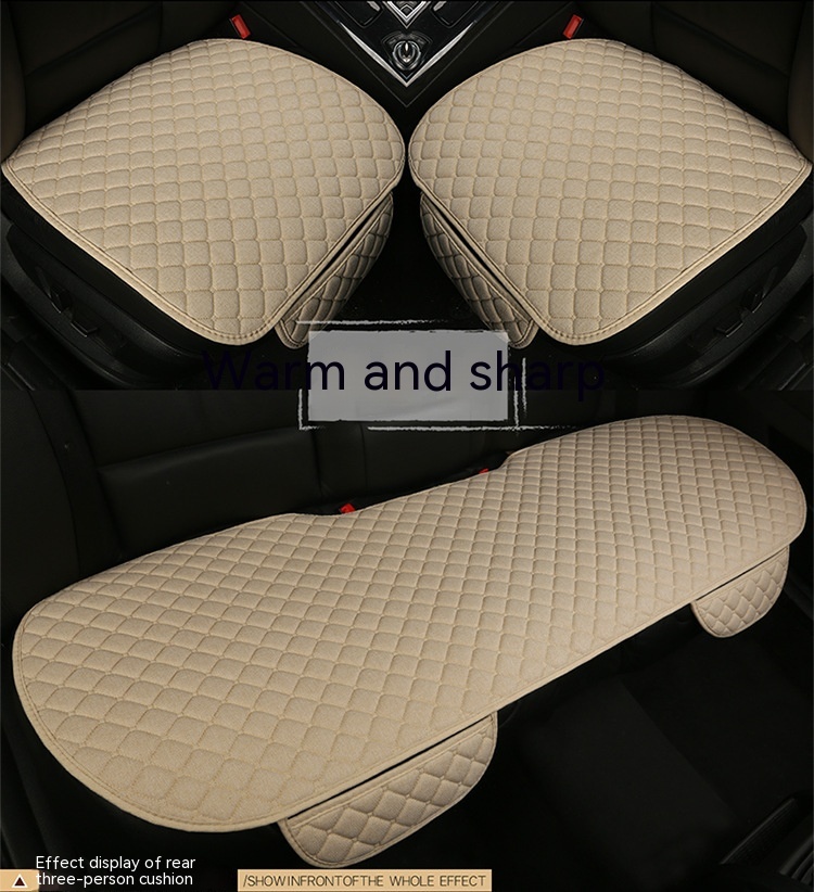 Linen Car Seat Cushion Universal Car Cushion 34