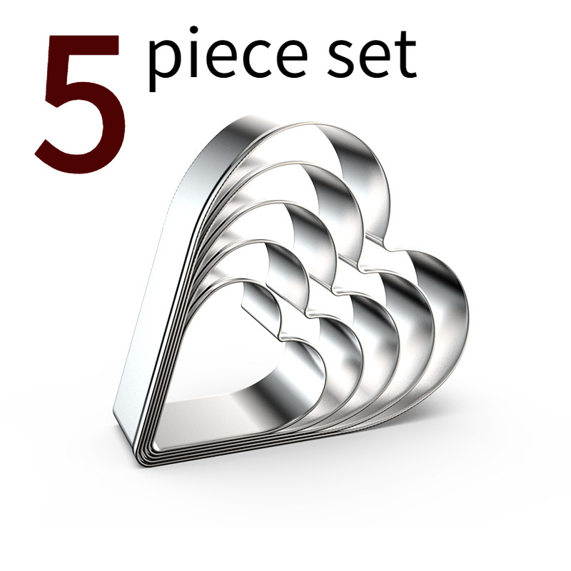 Title 2, 5-piece Stainless Steel Biscuit Mold Love Heart...