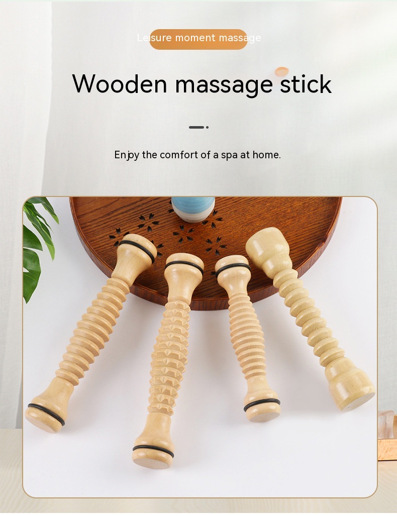 Wood Stick Abdominal Leg Fitness Yoga Roller 12