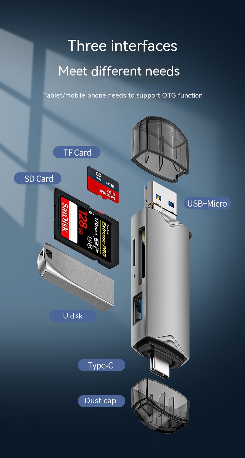 Title 8, USB30 Multifunkcionalni čitač kartica za brz pr...