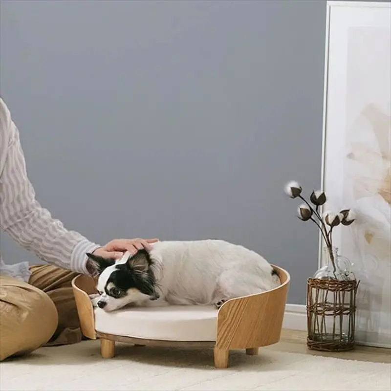 Wooden Cat Nest Dog Bed Teddy Pet