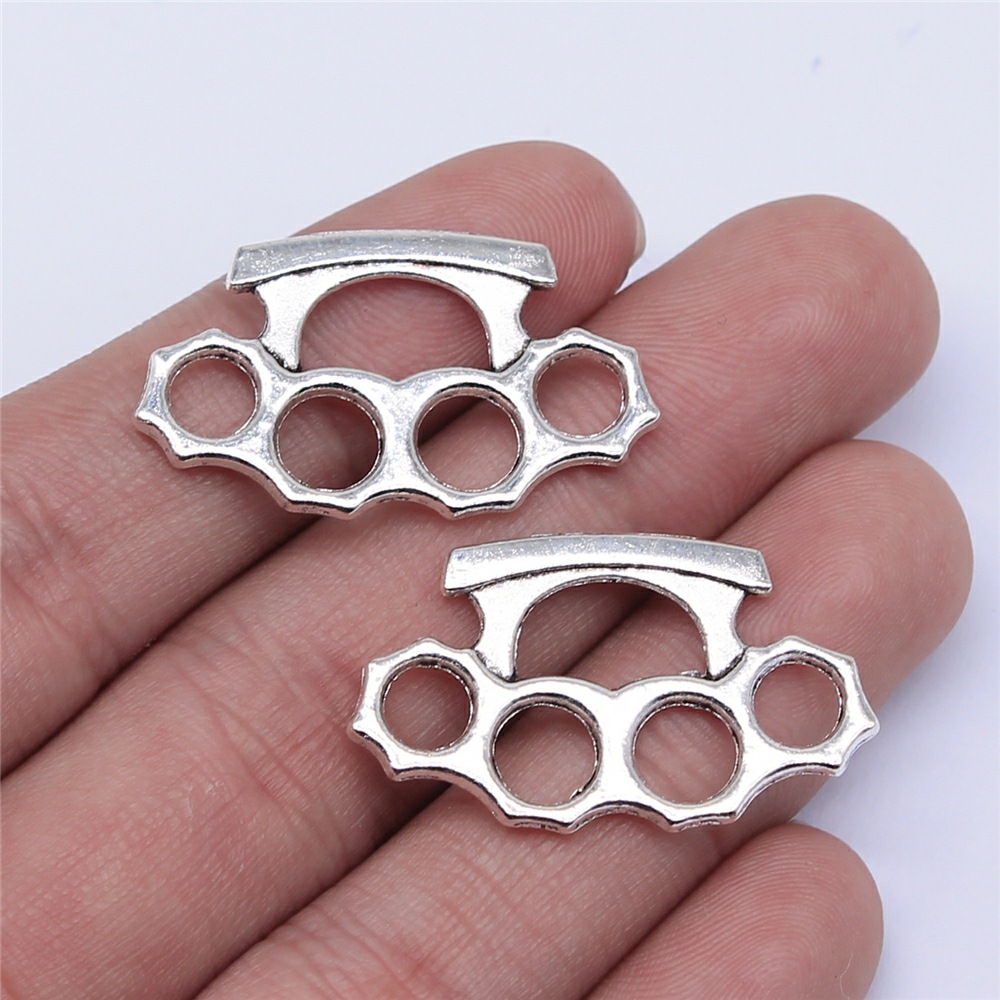Ancient Silver Ornament DIY Accessories Thick Brass Knuckle Pendant