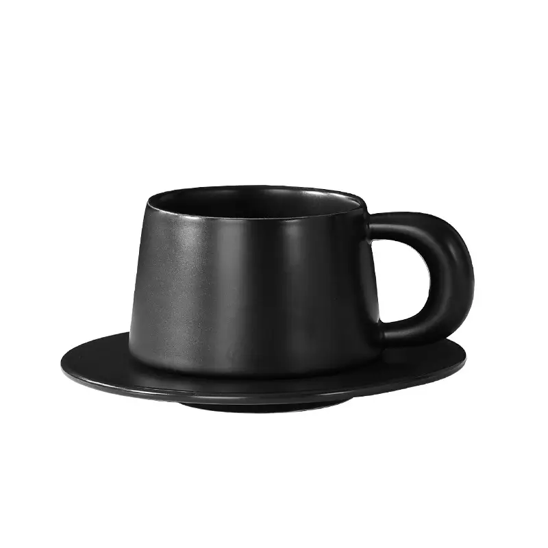 Nordic Style Ceramic Coffee Cup and Saucer Set with Spoon