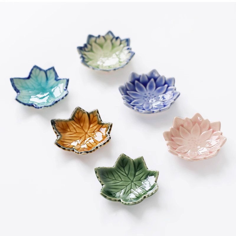 Title 13, Ice Crack Maple Leaf Lotus Chopsticks Shelf Cer...