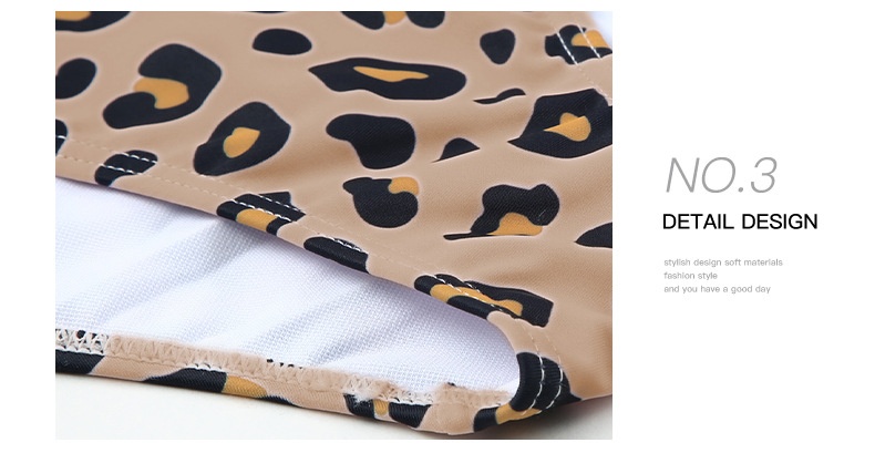 New Asymmetric Collar Leopard Print High Waist Triangle Swimsuit Women