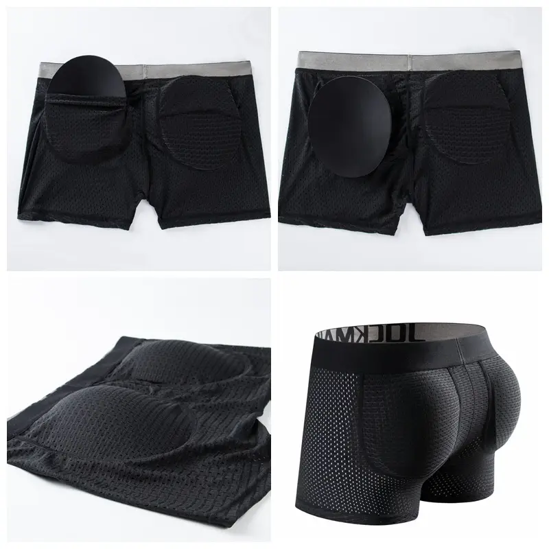 Men's Mesh Padded Sponge Hip-lifting Boxer Briefs