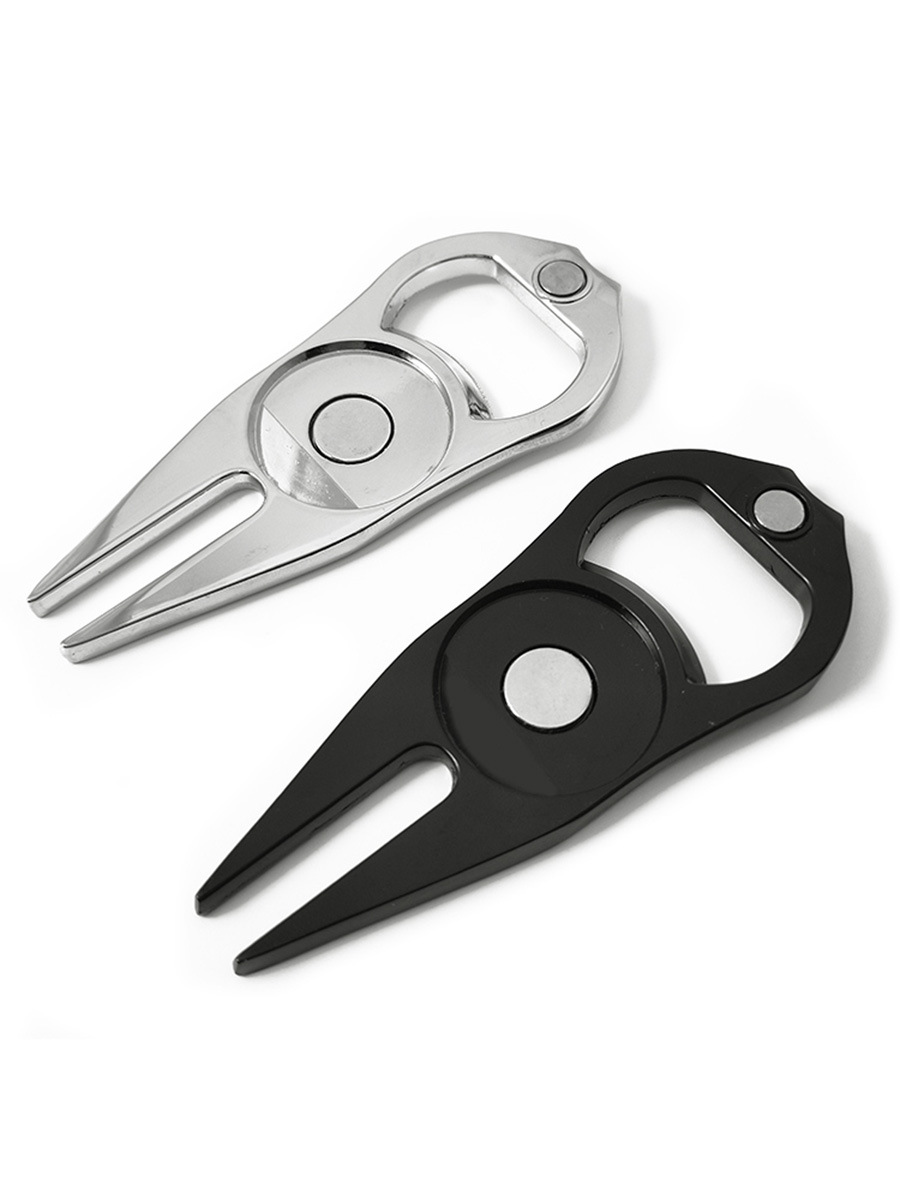 Golf Putting Green Fork Metal Ball Yoke Bottle Opener Ball Marking Turf Tool Gift Black Green — foto 9