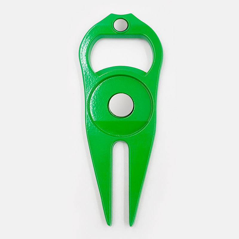 Golf Putting Green Fork Metal Ball Yoke Bottle Opener Ball Marking Turf Tool Gift Black Green — foto 3