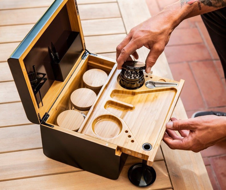 Title 2, Premium Bamboo Chest Removable Tray Storage Box