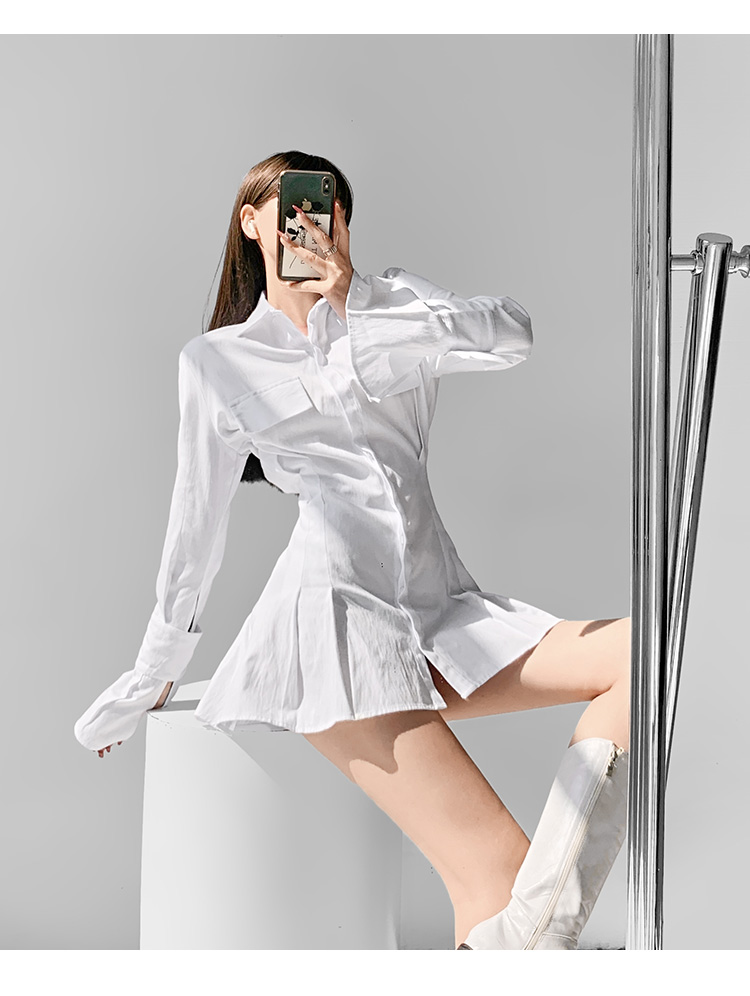 Spring Design Sense Mid-length Shirt Dress Women