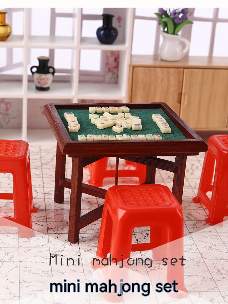 Title 6, Miniatura Candy Toy Mahjong Mesa Silla Mini Mod...