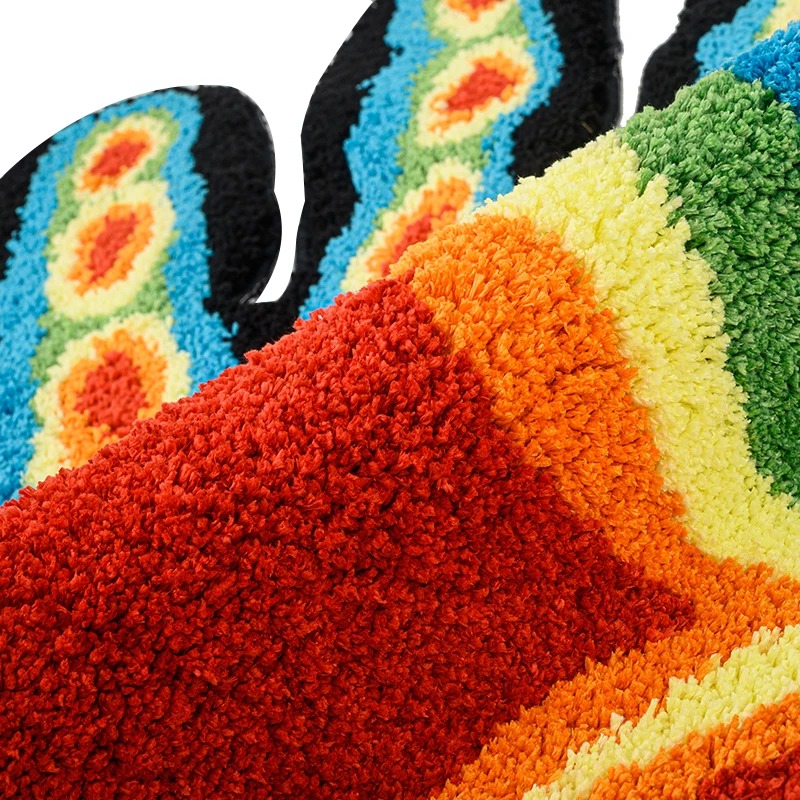 2401250955240323700 - Ins Palm Flocking Ground Mats Decorative Bedroom