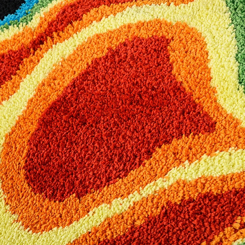 2401250955240324000 - Ins Palm Flocking Ground Mats Decorative Bedroom