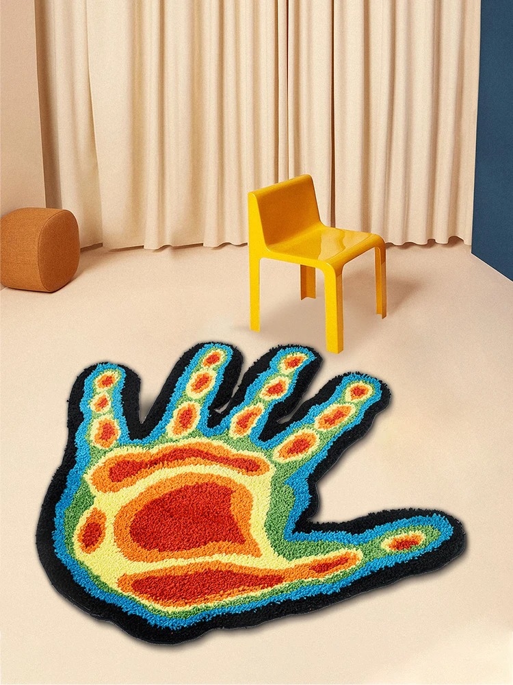 2401250955240324900 - Ins Palm Flocking Ground Mats Decorative Bedroom