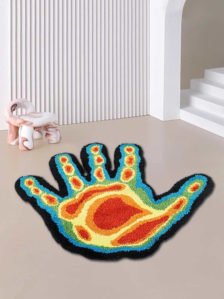 2401250955240325200 - Ins Palm Flocking Ground Mats Decorative Bedroom