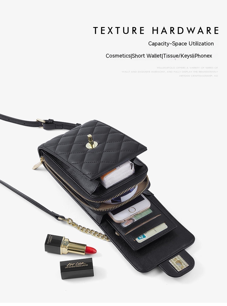 Women's Leather Mini Women's Bag Classic Mobile Phone Bag Messenger Bag 10