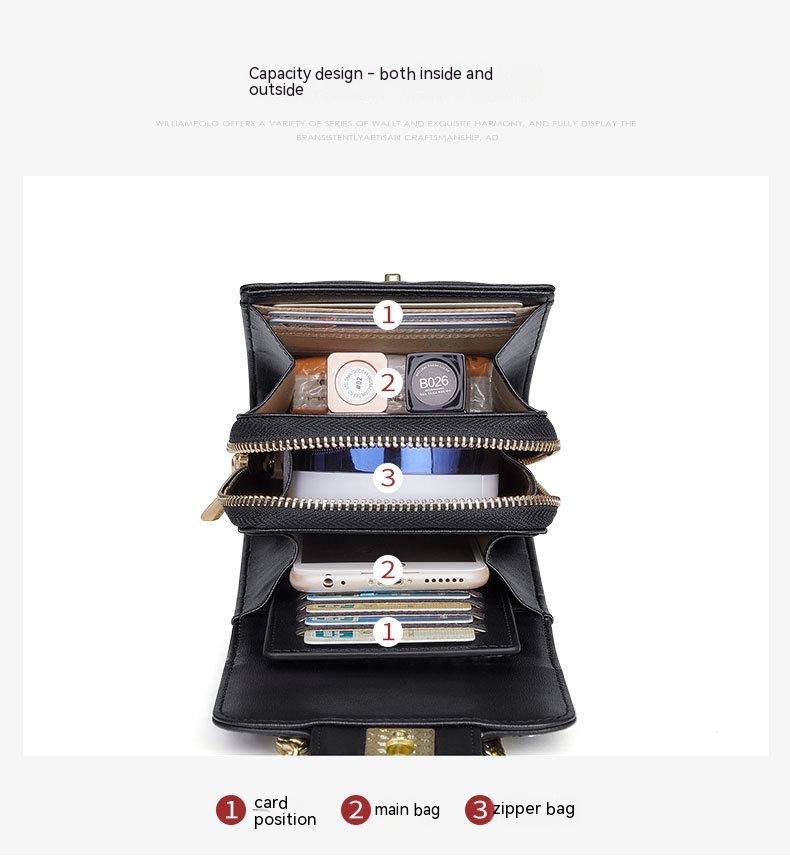 Women's Leather Mini Women's Bag Classic Mobile Phone Bag Messenger Bag 11