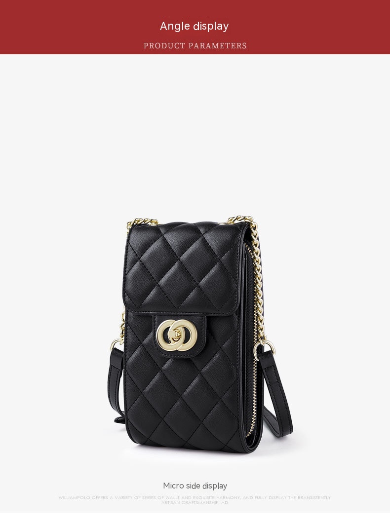 Women's Leather Mini Women's Bag Classic Mobile Phone Bag Messenger Bag 19