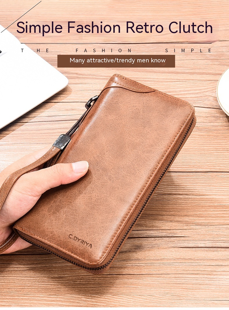 Multifunctional Men's Long Zip Wallet - Image 13