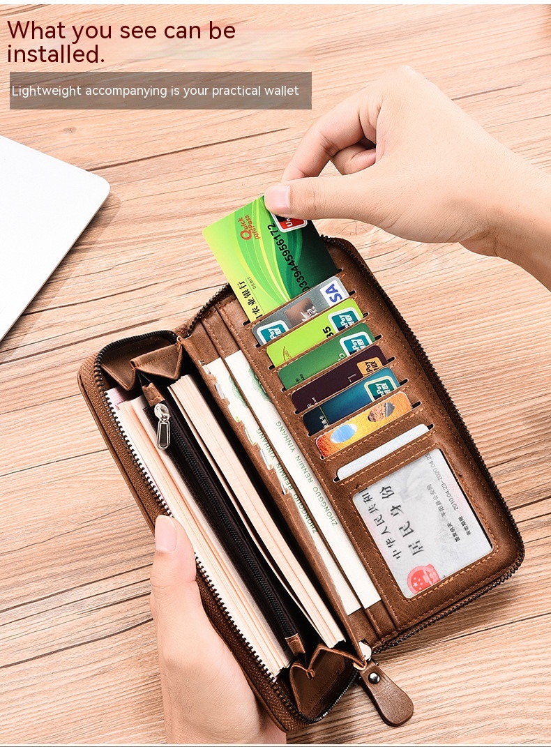 Multifunctional Men's Long Zip Wallet - Image 18