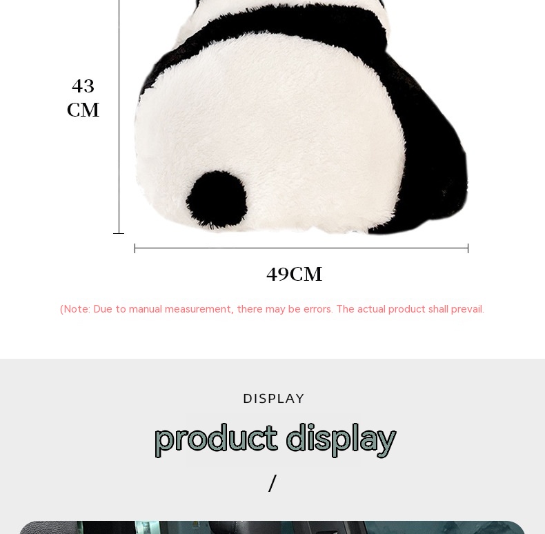 Cartoon Panda Car Seat Cushion and Support Pillow for Vehicle Interior