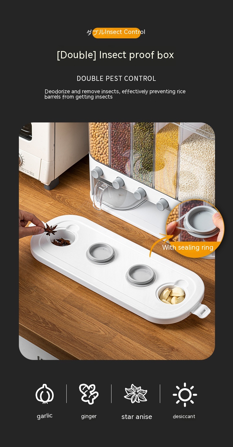 Sealed Kitchen Cereals Separated Storage Box — foto 23