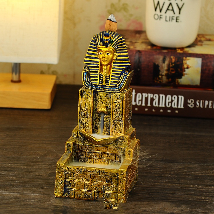 Creative Ancient Egypt Backflow Incense Burner Resin Crafts Home Buddha Ornament — foto 5
