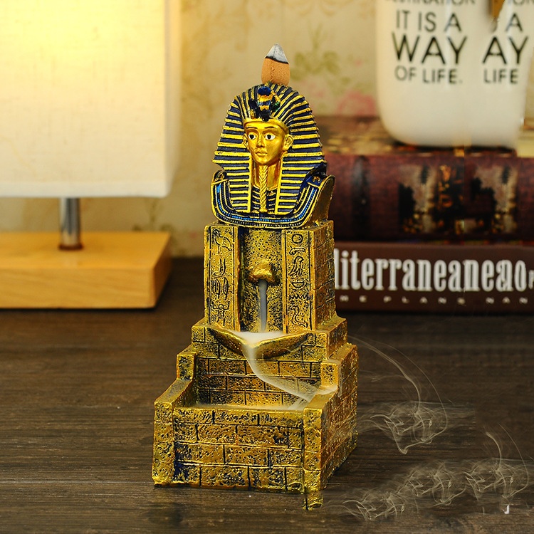 Creative Ancient Egypt Backflow Incense Burner Resin Crafts Home Buddha Ornament — foto 7