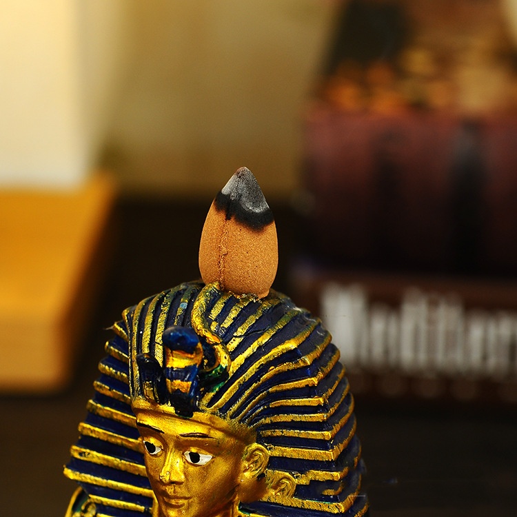 Creative Ancient Egypt Backflow Incense Burner Resin Crafts Home Buddha Ornament — foto 2