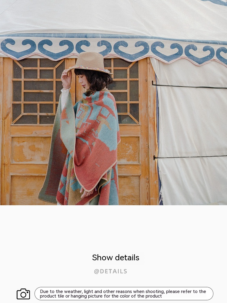 All-match Vintage Shawl Cloak Desert Cloak Photo Thickened Autumn And Winter Scarf