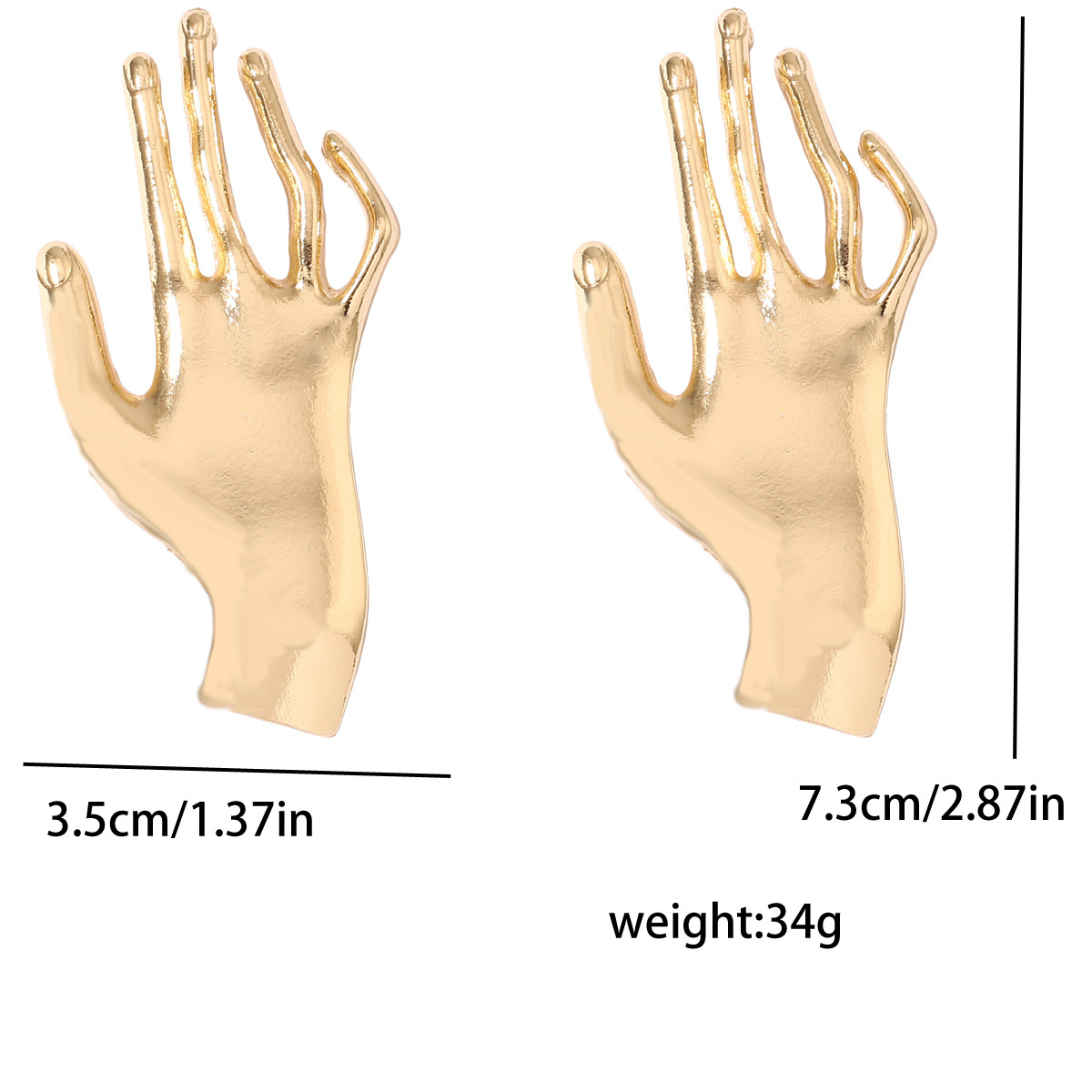 Gold Finger Geometric All-match Trendy Trendy Earrings