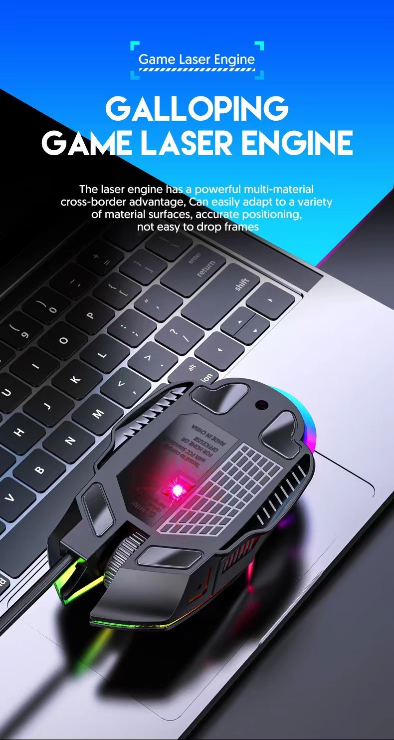 Wired Mouse 6D Colorful Dazzling E-sports Games Office Mute Luminous Mouse — foto 20