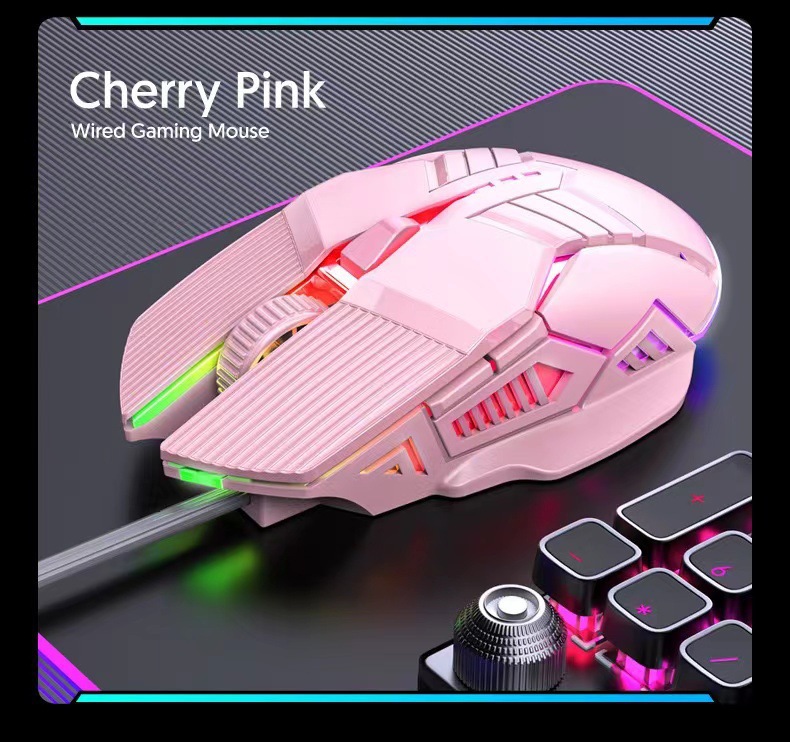 Wired Mouse 6D Colorful Dazzling E-sports Games Office Mute Luminous Mouse — foto 9