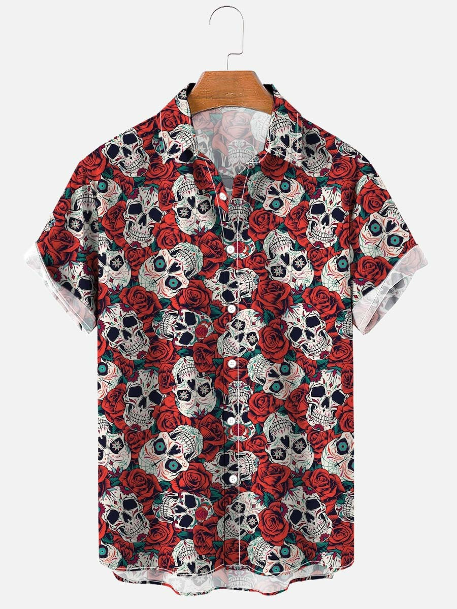 Title 5, Camisa masculina casual de verão com estampa 3D...